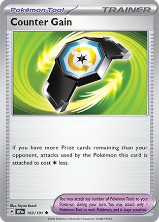 Counter Gain 169/191  - Reverse Holofoil SV08 Surging Sparks - Uncommon