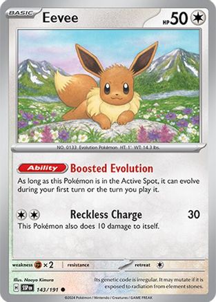 Eevee 143/191  - Reverse Holofoil SV08 Surging Sparks - Common