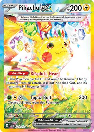 Pikachu ex 238/191  - Holofoil SV08 Surging Sparks - Special Illustration Rare