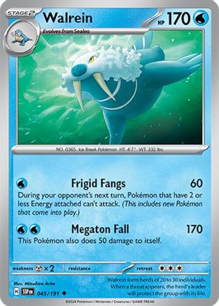 Walrein 045/191  - Reverse Holofoil SV08 Surging Sparks - Uncommon