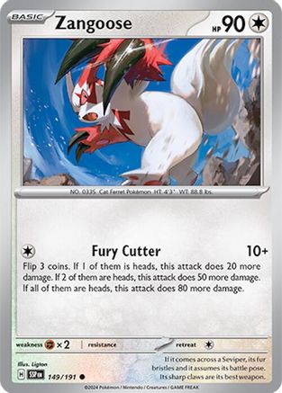 Zangoose 149/191  - Reverse Holofoil SV08 Surging Sparks - Common