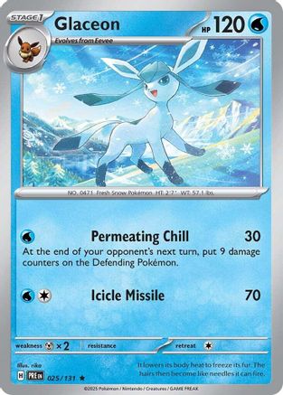 Glaceon 025/131  - Holofoil SV Prismatic Evolutions - Rare