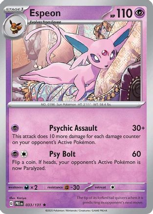 Espeon 033/131  - Holofoil SV Prismatic Evolutions - Rare