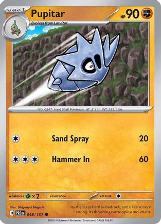 Pupitar 048/131  - Reverse Holofoil SV Prismatic Evolutions - Common