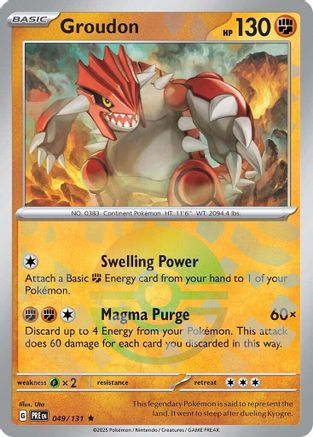 Groudon (Poke Ball Pattern) 049/131  - Holofoil SV Prismatic Evolutions - Rare