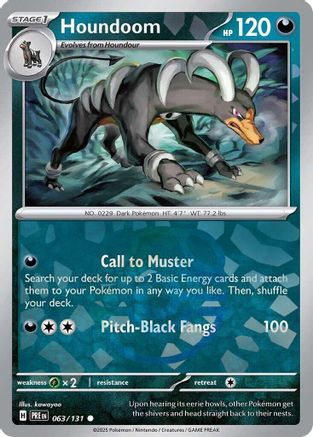 Houndoom (Master Ball Pattern) 063/131  - Holofoil SV Prismatic Evolutions - Common