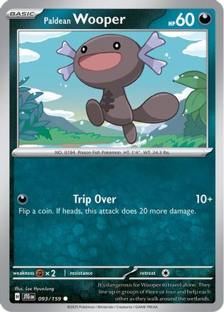 Paldean Wooper 093/159  - Reverse Holofoil SV09 Journey Together - Common