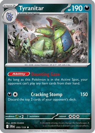 Tyranitar 095/159  - Holofoil SV09 Journey Together - Rare