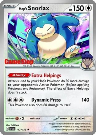 Hop's Snorlax 117/159  - Holofoil SV09 Journey Together - Promo