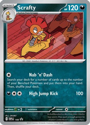 Scrafty 188  - Holofoil SV Scarlet & Violet Promo Cards - Promo