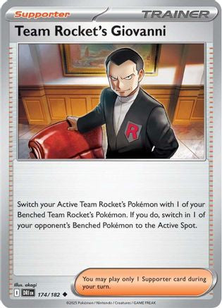 Team Rocket's Giovanni 174  - Reverse Holofoil SV10 Destined Rivals - Uncommon