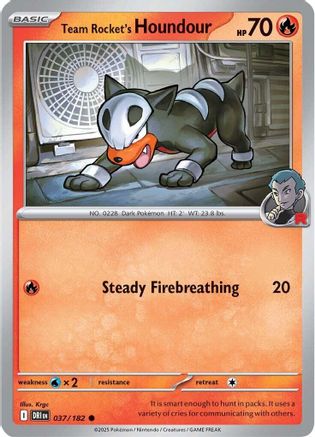 Team Rocket's Houndour 037  - Reverse Holofoil SV10 Destined Rivals - Common