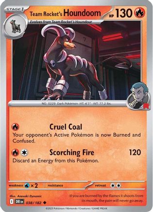 Team Rocket's Houndoom 038/182  - Reverse Holofoil SV10 Destined Rivals - Uncommon