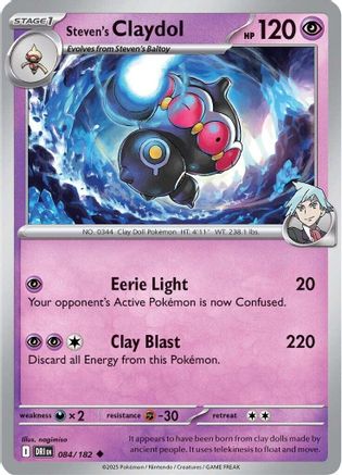 Steven's Claydol 084  - Reverse Holofoil SV10 Destined Rivals - Uncommon