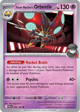 Team Rocket's Orbeetle 089/182  SV10 Destined Rivals - Uncommon