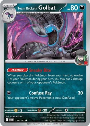 Team Rocket's Golbat 121  - Reverse Holofoil SV10 Destined Rivals - Uncommon