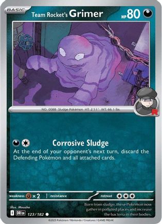Team Rocket's Grimer 123  - Reverse Holofoil SV10 Destined Rivals - Common