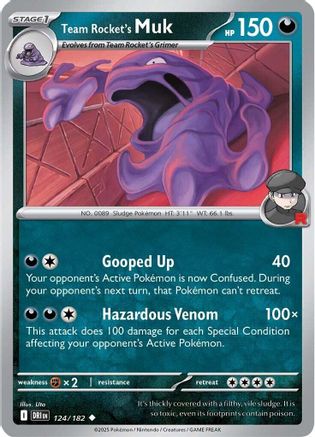 Team Rocket's Muk 124  - Reverse Holofoil SV10 Destined Rivals - Uncommon
