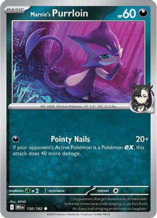 Marnie's Purrloin 130  SV10 Destined Rivals - Common