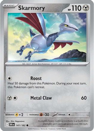 Skarmory 141  - Reverse Holofoil SV10 Destined Rivals - Common