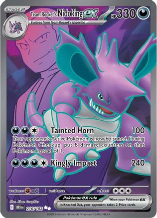 Team Rocket's Nidoking ex 216/182  - Holofoil SV10 Destined Rivals - Ultra Rare