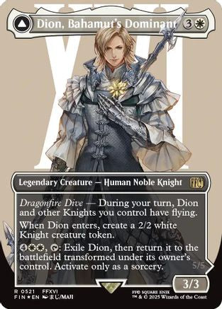 Dion, Bahamut's Dominant (Borderless) (Surge Foil) (FIN-521) - FINAL FANTASY Foil