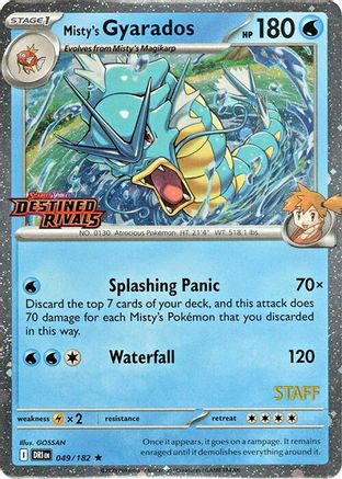 Misty's Gyarados (Prerelease Staff) 049  - Holofoil SV10 Destined Rivals - Rare