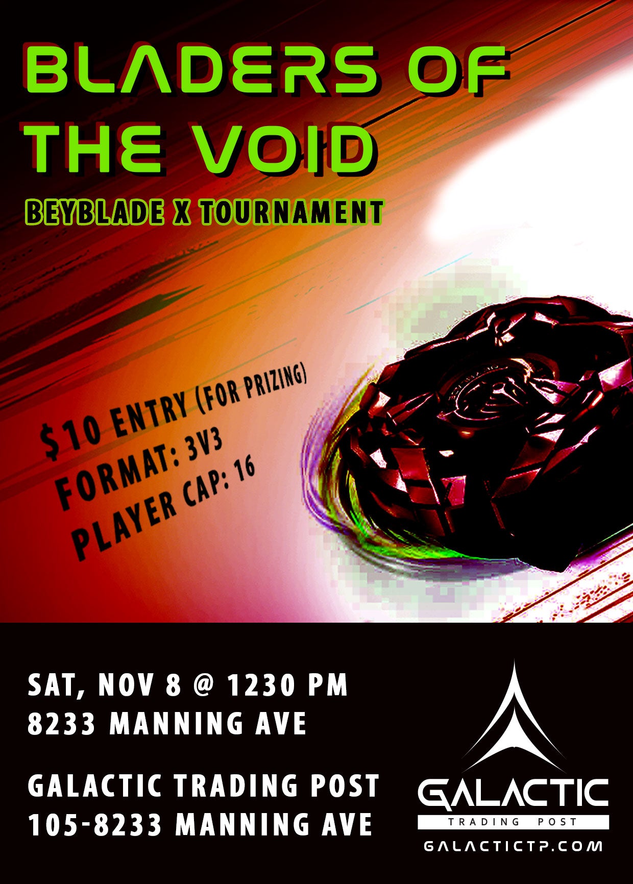 BLADERS of the VOID: Beyblade X Tournament [Event] - November 8, 2025