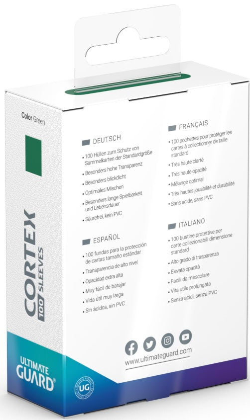 Cortex Sleeves - Standard Size - Glossy 100ct - Green
