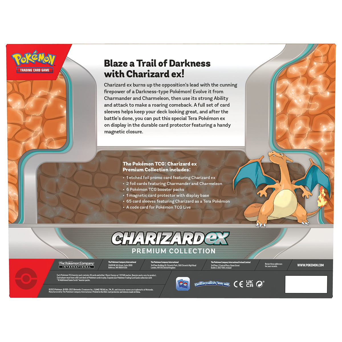 back view of the charizard ex premium collection