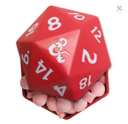 Dungeons & Dragons: D20 of Holding with Sour Cherry Potion Candy