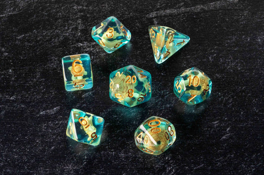 FanRoll 16mm Resin Poly Dice Set - Turtle Dice