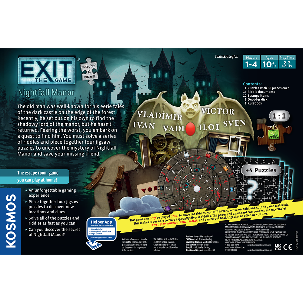 Exit: Nightfall Manor (With Puzzle)