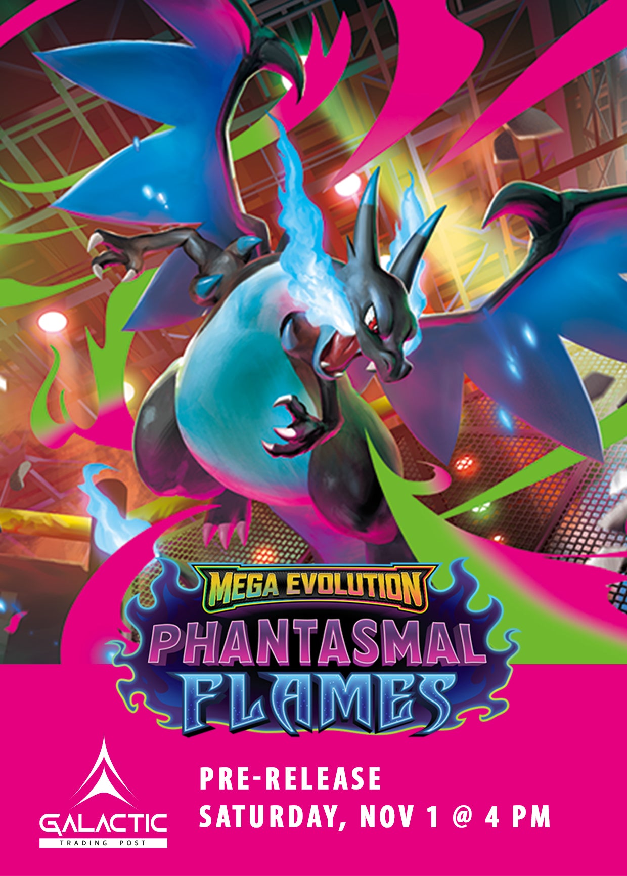 Pokémon Mega Phantasmal Flames Pre-Release Event (7 Booster Packs) - Nov 1st