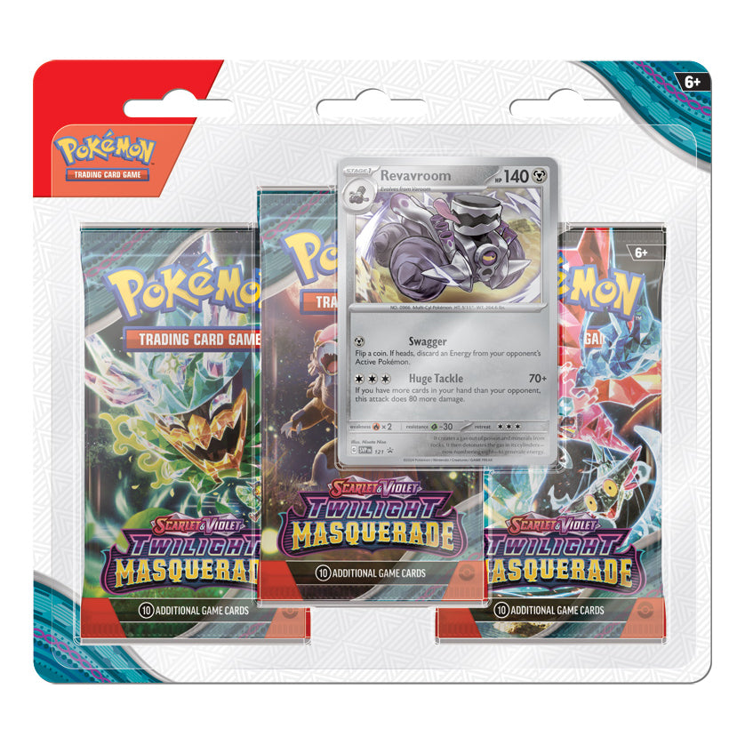 Pokémon TCG: Twilight Masquerade 3-Pack Blister (Revavroom)