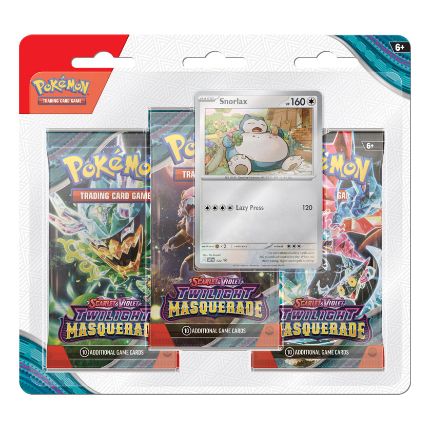 Pokémon TCG: Twilight Masquerade 3-Pack Blister (Snorlax)