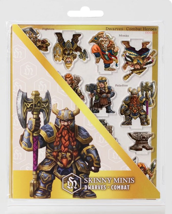SKINNY MINIS 2D  -  RPG MINIATURE  -  DWARFS COMBAT