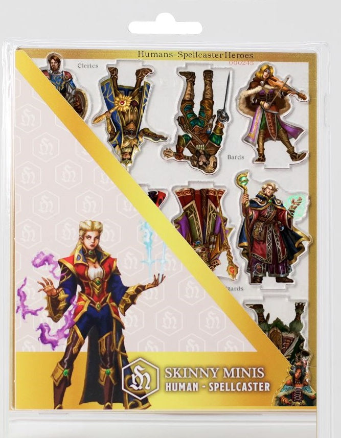 SKINNY MINIS 2D  -  RPG MINIATURE  -  HUMAN SPELLCASTER