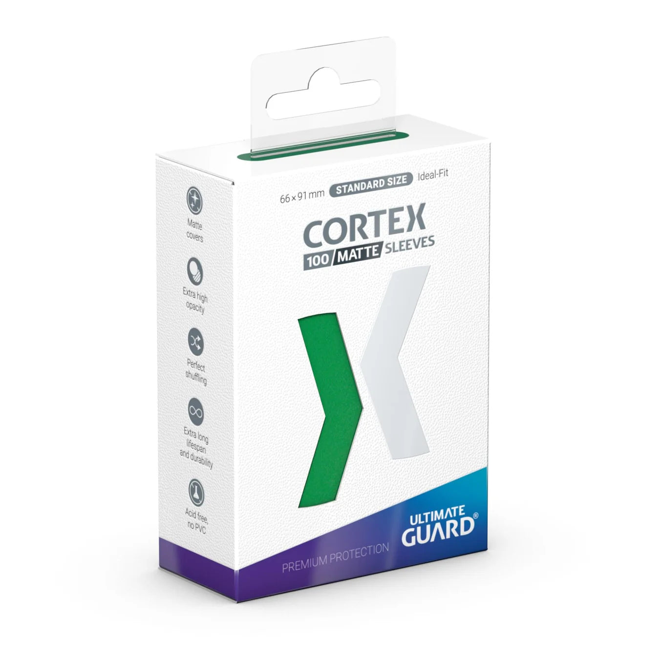 Cortex Sleeves - Standard Size - Matte 100ct - Green/Matte