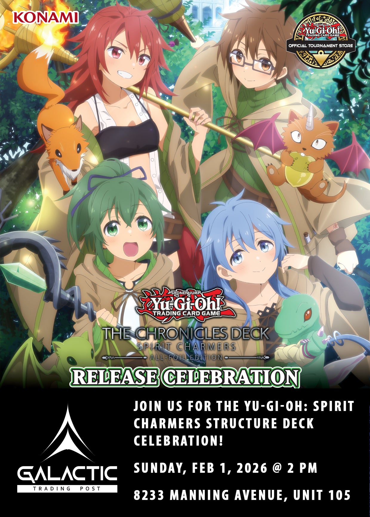 Yu-Gi-Oh! The Chronicles: Spirit Charmers Structure Deck Release Celebration [Event] - February 1, 2026