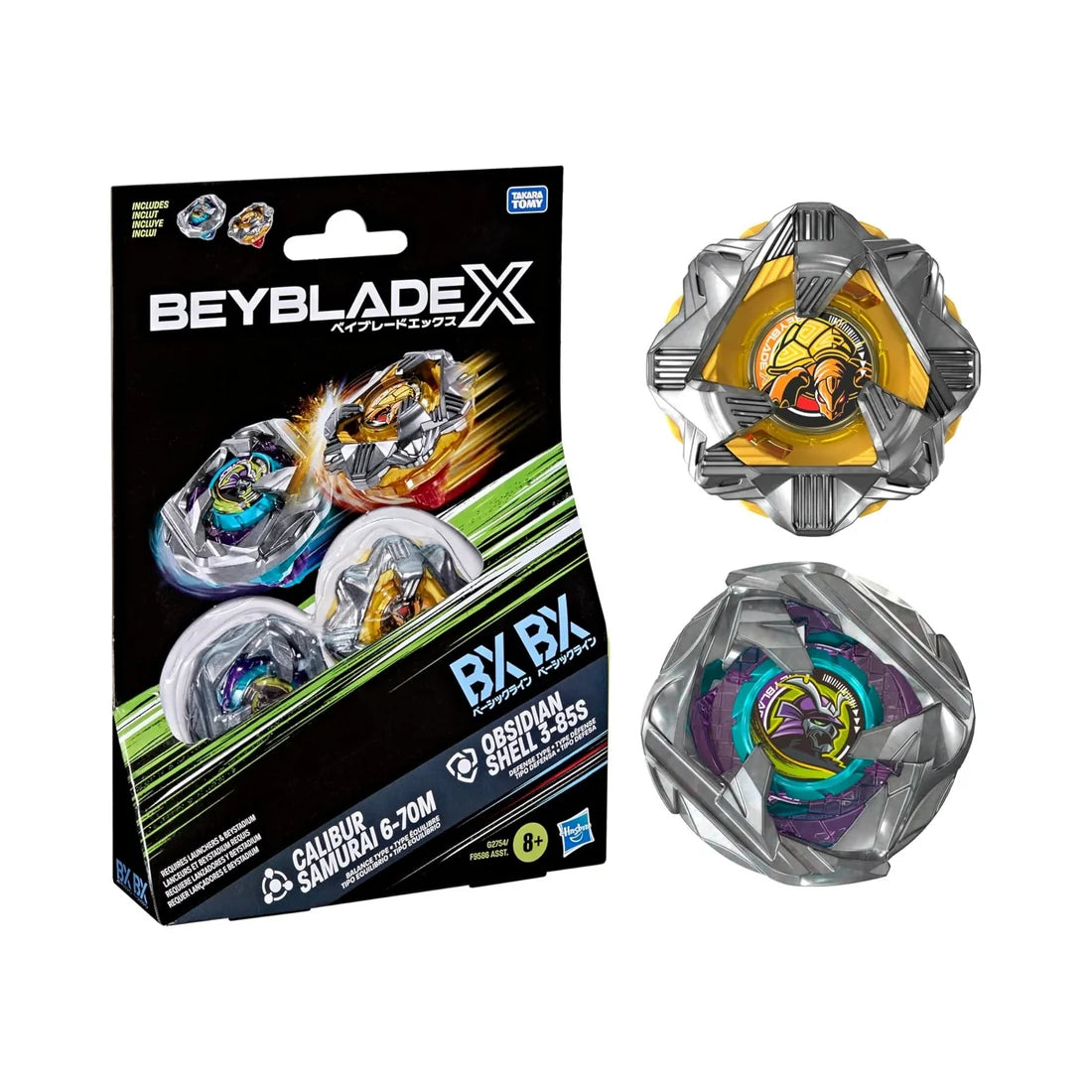 Beyblade X: Obsidian Shell 3-85S / Calibur Samurai 6-70M