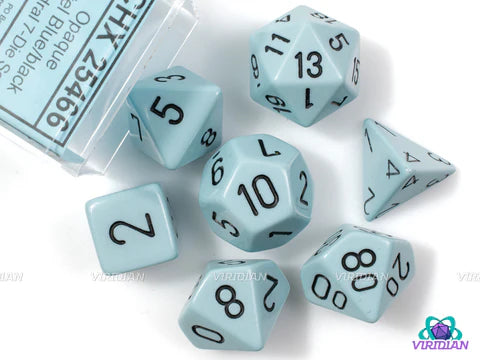 Chessex Opaque Pastel Blue/Black Dice 7pc set (25466)