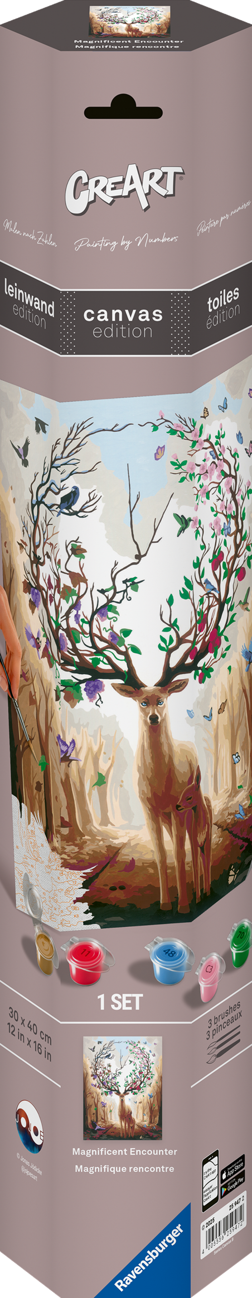 Ravensburger CreArt Magnificent Encounter Canvas Paint by Numbers – 30 × 40 cm