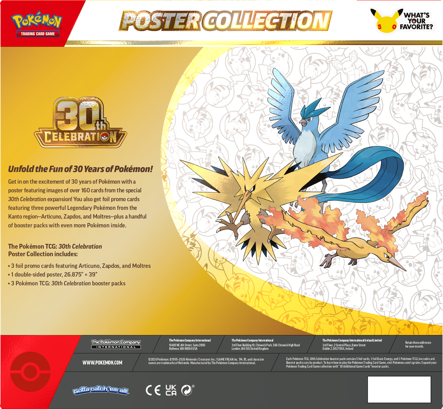 Pokémon TCG: 30th Celebration Poster Collection {Pre-Order}