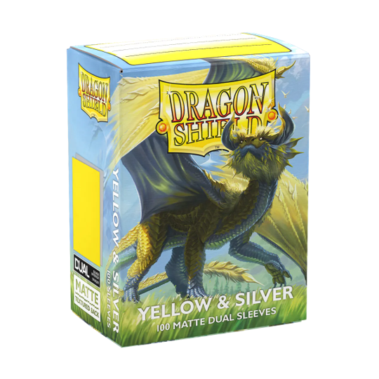 Dragon Shield Sleeve - Dual Matte Yellow & Silver 100ct