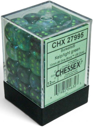 Chessex Borealis 36D6 Kelp/Light Green 12mm