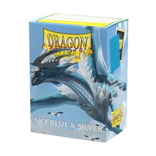 Dragon Shield - Sky Blue & Silver - Dual Matte Sleeves 100ct