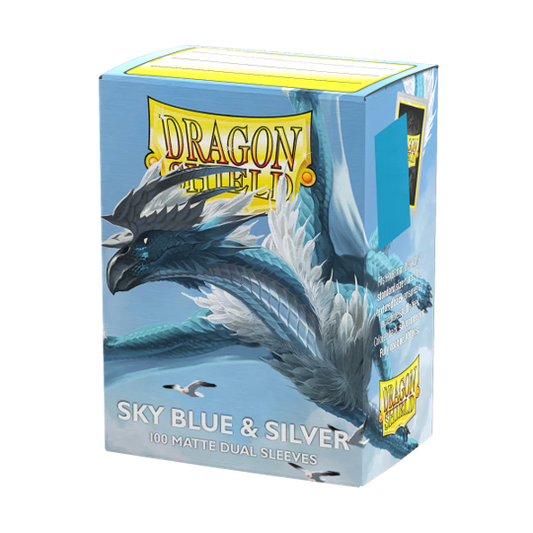 Dragon Shield - Sky Blue & Silver - Dual Matte Sleeves 100ct