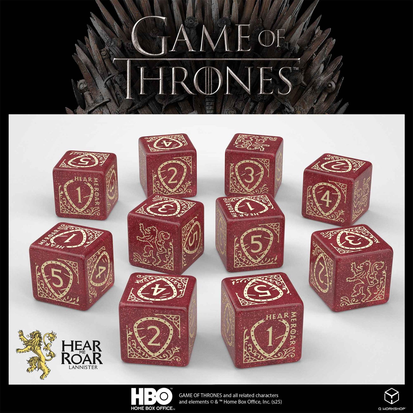 Game of Thrones Lannister 10 X D6 Dice Set