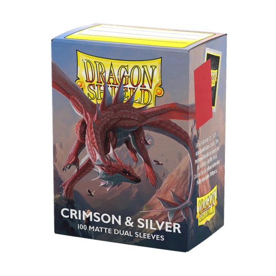 Dragon Shield - Crimson & Silver - Dual Matte Sleeves 100ct